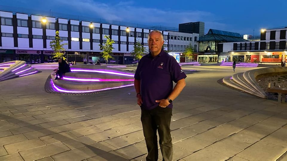 Nick Gazzard King's Square Gloucester Purple HollieDay
